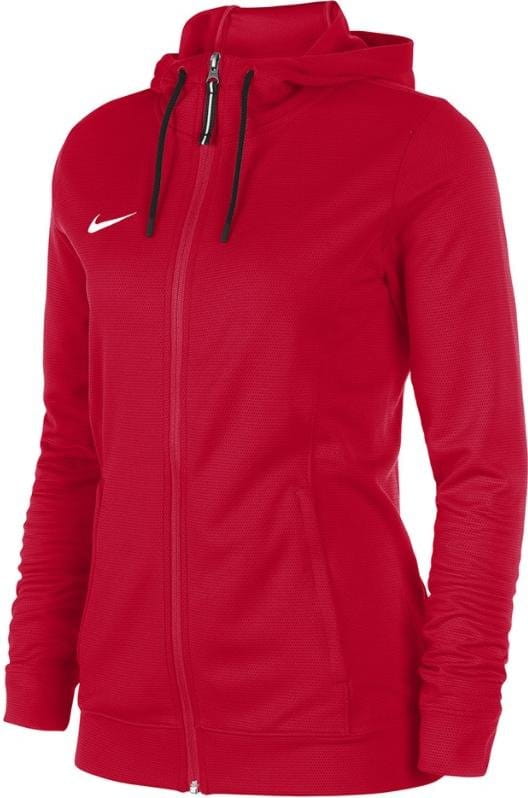 Суитшърт с качулка Nike WOMEN S TEAM BASKETBALL HOODIE FULL ZIP -UNI RED